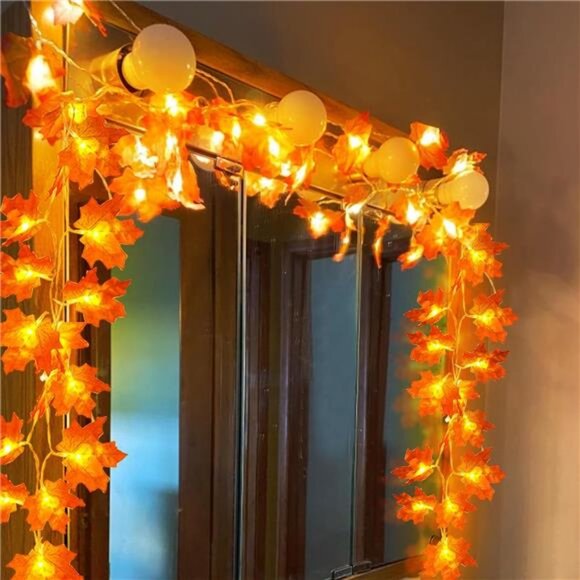 4 Pack Fall Decor Fall Garland with Lights Fall Decorations for Home - Picture 3 of 7
